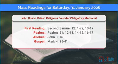 Daily Mass Readings for Saturday, 31 January 2026