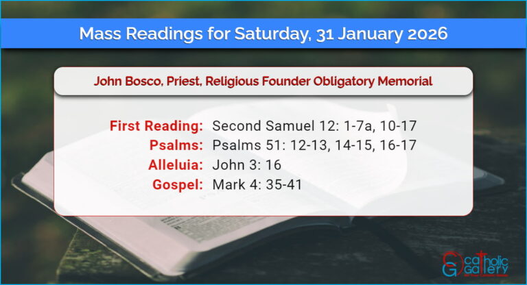 Daily Mass Readings for Saturday, 31 January 2026