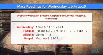 Daily Mass Readings for Wednesday, 1 July 2026