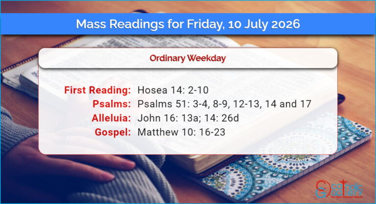 Daily Mass Readings for Friday, 10 July 2026