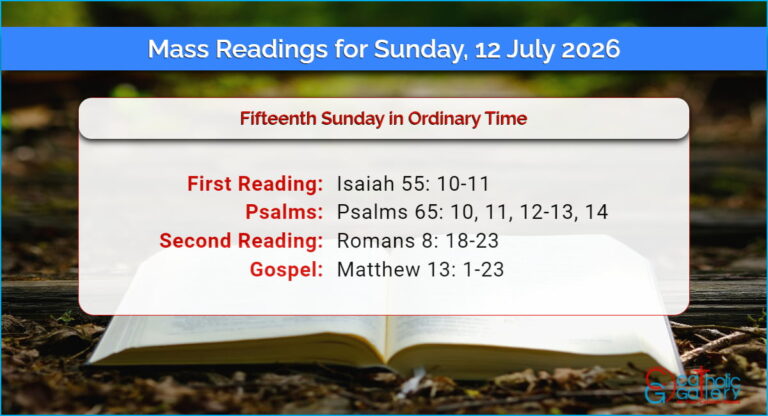 Daily Mass Readings for Sunday, 12 July 2026