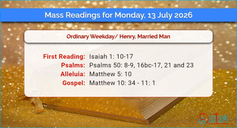 Daily Mass Readings for Monday, 13 July 2026