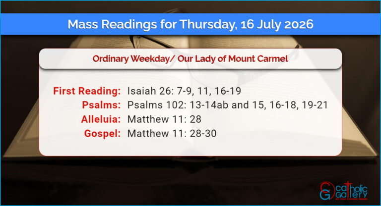 Daily Mass Readings for Thursday, 16 July 2026