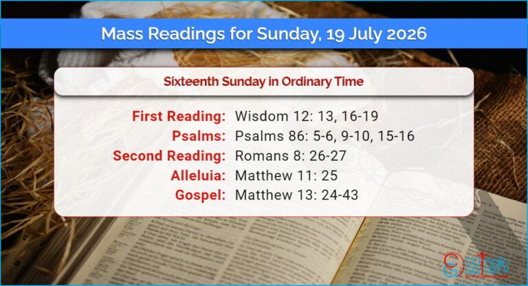 Daily Mass Readings for Sunday, 19 July 2026
