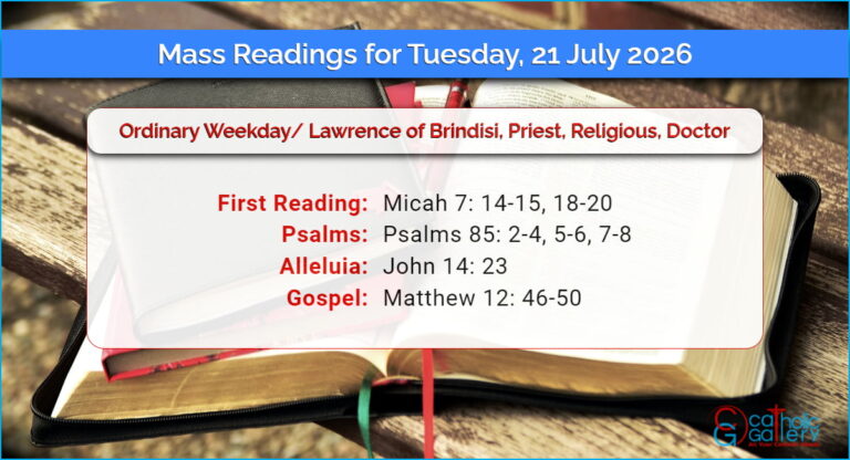 Daily Mass Readings for Tuesday, 21 July 2026
