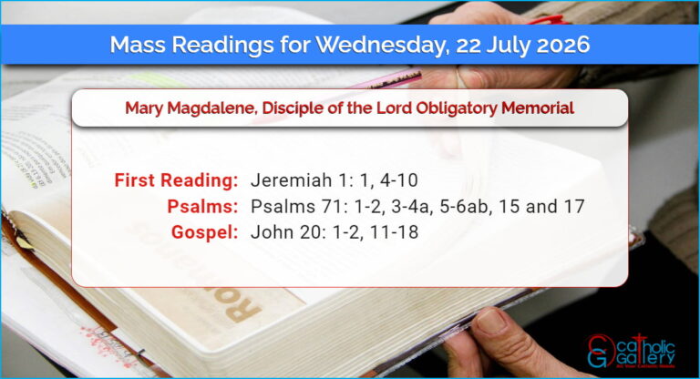 Daily Mass Readings for Wednesday, 22 July 2026