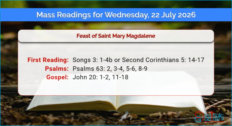 Daily Mass Readings for Wednesday, 22 July 2026