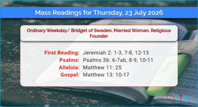 Daily Mass Readings for Thursday, 23 July 2026
