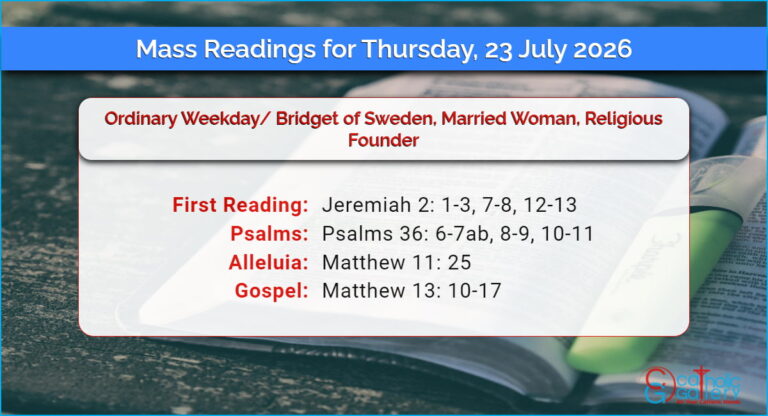 Daily Mass Readings for Thursday, 23 July 2026