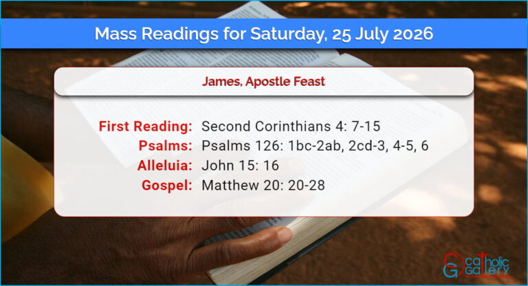 Daily Mass Readings for Saturday, 25 July 2026