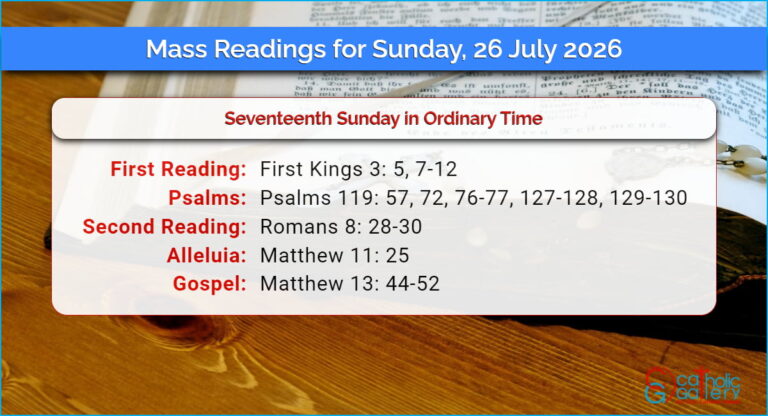 Daily Mass Readings for Sunday, 26 July 2026