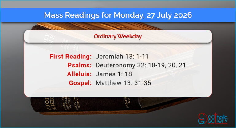 Daily Mass Readings for Monday, 27 July 2026