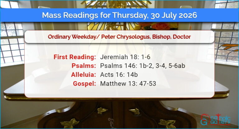 Daily Mass Readings for Thursday, 30 July 2026