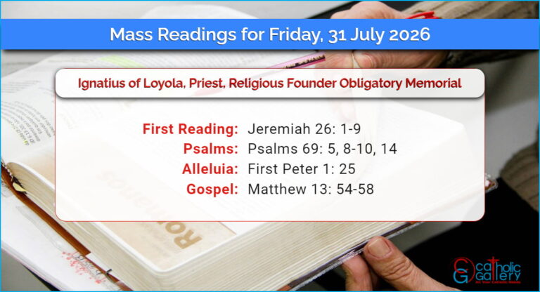Daily Mass Readings for Friday, 31 July 2026