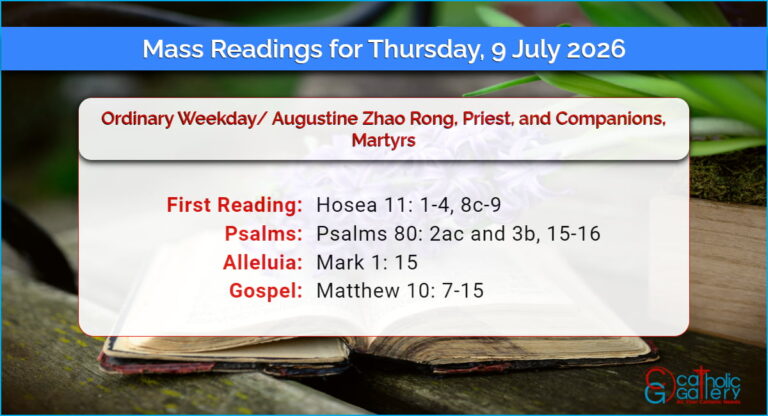 Daily Mass Readings for Thursday, 9 July 2026