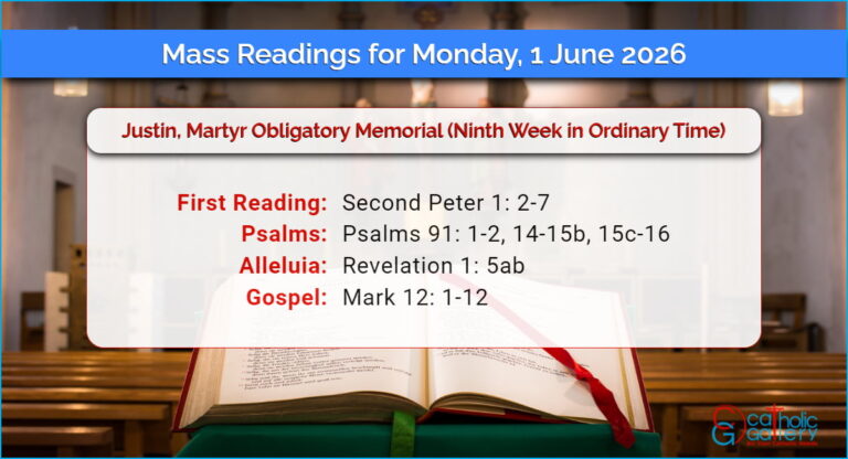 Daily Mass Readings for Monday, 1 June 2026