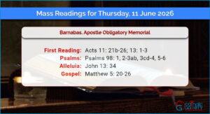 Daily Mass Readings for Thursday, 11 June 2026