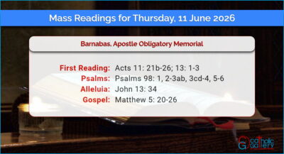 Daily Mass Readings for Thursday, 11 June 2026