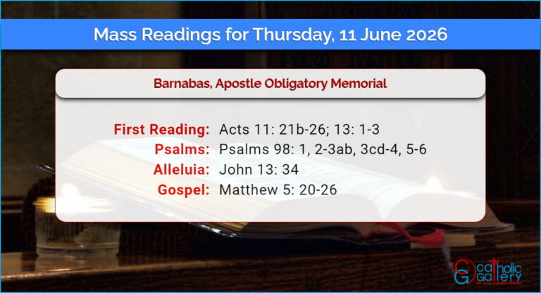 Daily Mass Readings for Thursday, 11 June 2026