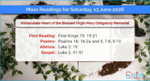 Daily Mass Readings for Saturday, 13 June 2026
