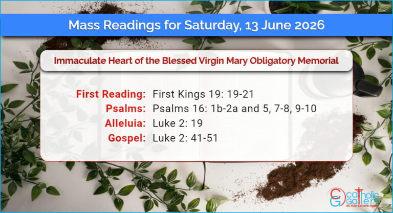 Daily Mass Readings for Saturday, 13 June 2026
