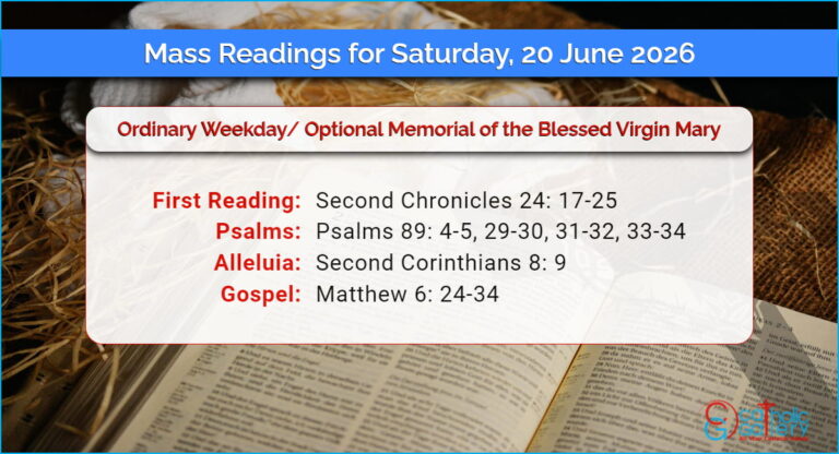 Daily Mass Readings for Saturday, 20 June 2026