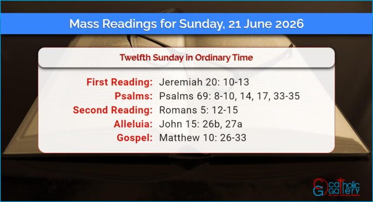 Daily Mass Readings for Sunday, 21 June 2026