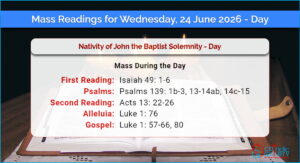 Daily Mass Readings for Wednesday, 24 June 2026 – Day