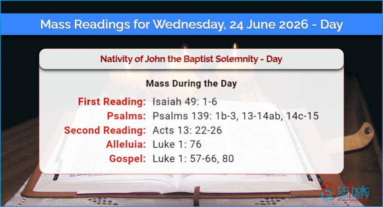 Daily Mass Readings for Wednesday, 24 June 2026 – Day
