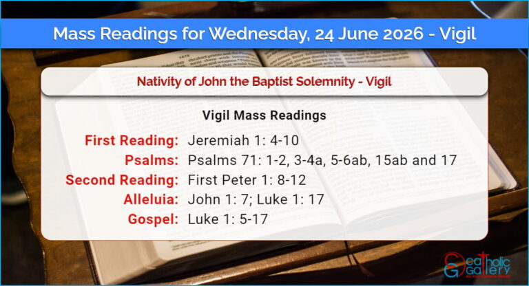 Daily Mass Readings for Wednesday, 24 June 2026 – Vigil