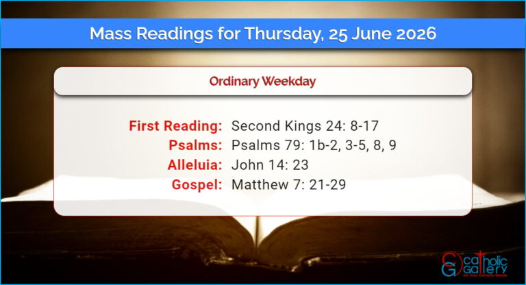 Daily Mass Readings for Thursday, 25 June 2026