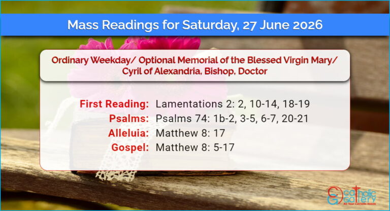 Daily Mass Readings for Saturday, 27 June 2026