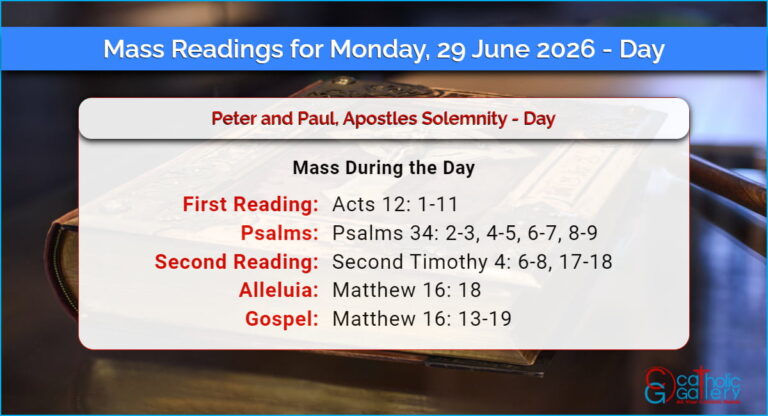 Daily Mass Readings for Monday, 29 June 2026 – Day