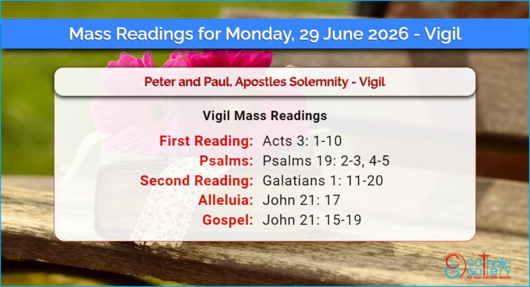 Daily Mass Readings for Monday, 29 June 2026 – Vigil