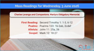 Daily Mass Readings for Wednesday, 3 June 2026