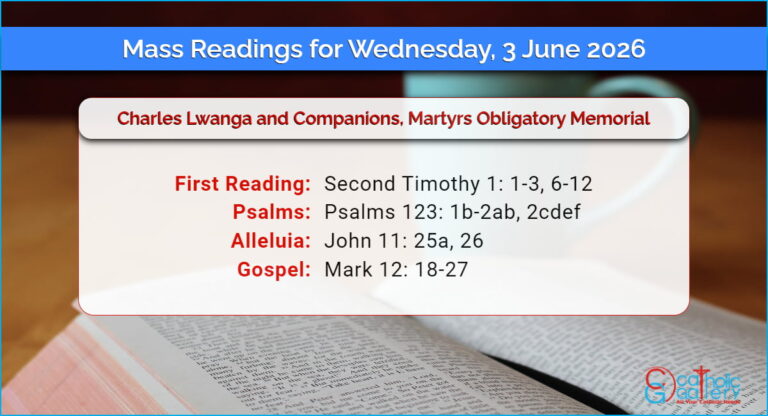 Daily Mass Readings for Wednesday, 3 June 2026