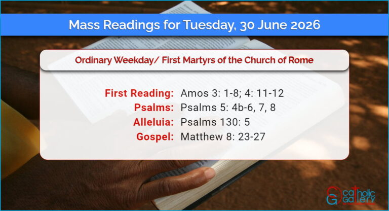 Daily Mass Readings for Tuesday, 30 June 2026