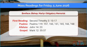 Daily Mass Readings for Friday, 5 June 2026