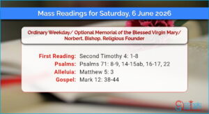 Daily Mass Readings for Saturday, 6 June 2026