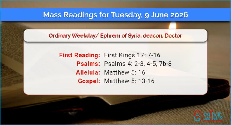 Daily Mass Readings for Tuesday, 9 June 2026