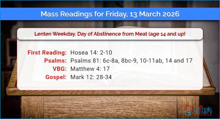 Daily Mass Readings for Friday, 13 March 2026