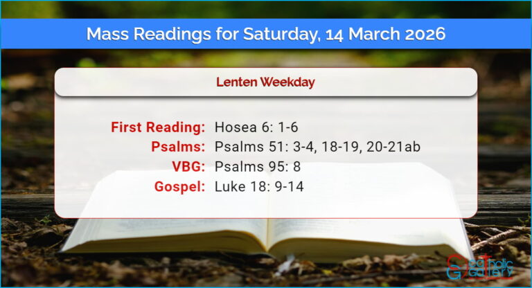 Daily Mass Readings for Saturday, 14 March 2026