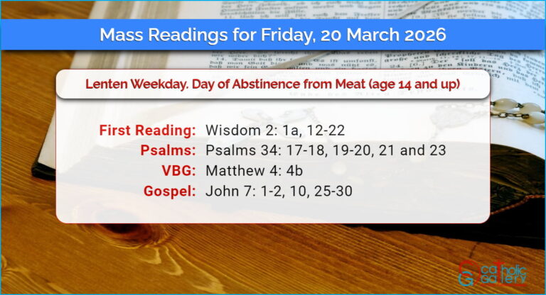 Daily Mass Readings for Friday, 20 March 2026