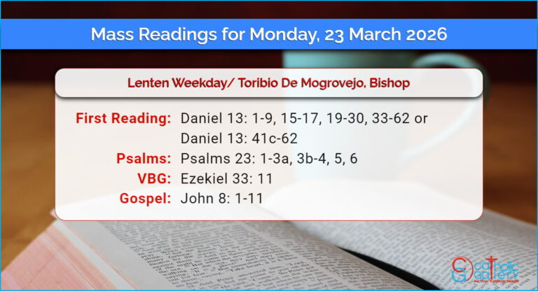 Daily Mass Readings for Monday, 23 March 2026
