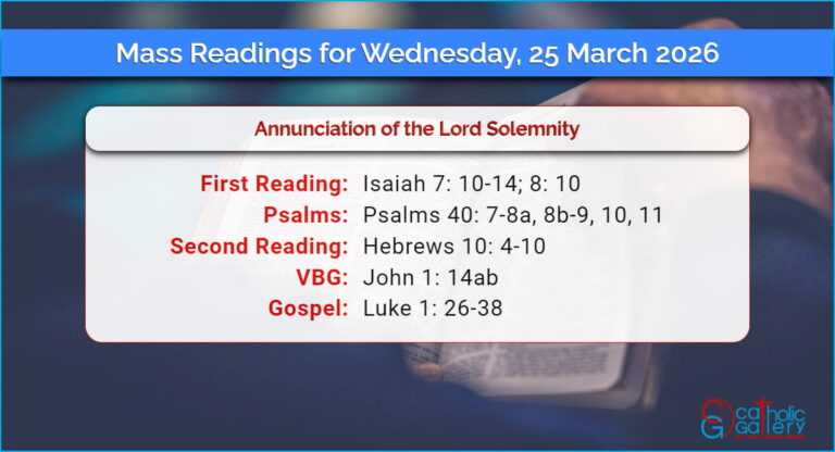 Daily Mass Readings for Wednesday, 25 March 2026