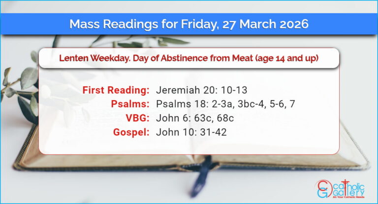 Daily Mass Readings for Friday, 27 March 2026