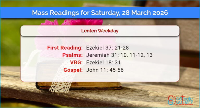 Daily Mass Readings for Saturday, 28 March 2026