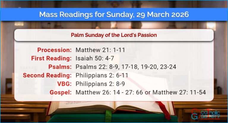 Daily Mass Readings for Sunday, 29 March 2026