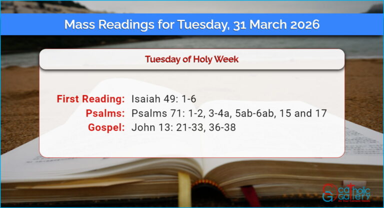 Daily Mass Readings for Tuesday, 31 March 2026
