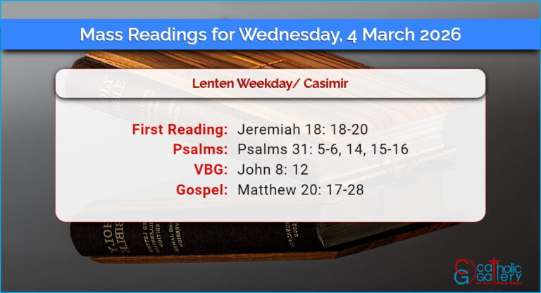 Daily Mass Readings for Wednesday, 4 March 2026